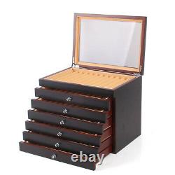 Fountain Pen Wood Display Case Organizer Storage Collector Box 6Layer for 78 Pen