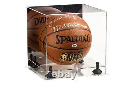 Full Size Basketball Display Case with Mirror, Black Risers & Clear Base (A001)