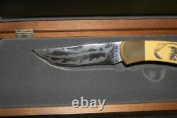 GERBER BALD EAGLE SCRIMSHAW COMMEMORATIVE SPORTSMAN III KNIFE in DISPLAY BOX