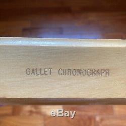 Gallet Chronograph Vintage Wooden Watch Display Box Case, Very Nice & Rare Orig