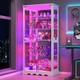 Glass Curio Cabinet with RBG Lights, 5-Tiers Display Cases for Collectibles