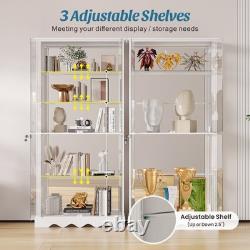 Glass Curio Cabinet with RBG Lights, 5-Tiers Display Cases for Collectibles