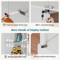 Glass Curio Cabinet with RBG Lights, 5-Tiers Display Cases for Collectibles