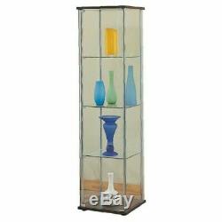 Glass Curio Tower Cabinet Rack Display Show Case Storage Shelves Floor Stand Box
