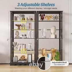 Glass Display Cabinet with RBG Lights, 5-Tiers Display Cases for Collectibles