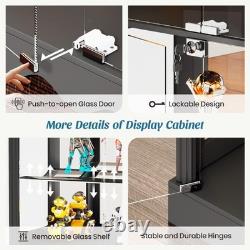 Glass Display Cabinet with RBG Lights, 5-Tiers Display Cases for Collectibles