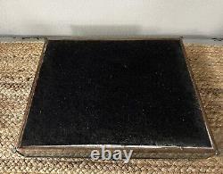 Glass Jewelry Box Vintage Leaded Etched Beveled Glass Keepsake Display Case 11