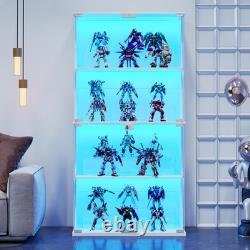 Guexl 66 Curio Cabinet with Lockable- 4-Tier LED Display Cases for Collectibles