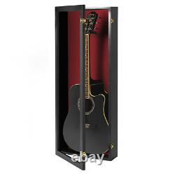 Guitar Display Case Wood Acoustic Electric Guitar Case / Red Felt