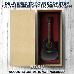 Guitar Display Case Wood Acoustic Electric Guitar Case / Red Felt