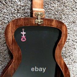 Guitar Shaped Pin Display Shadow Box Hand Crafted Wooden Hard Rock Cafe Pin Case