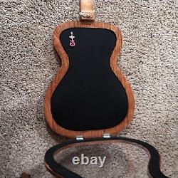 Guitar Shaped Pin Display Shadow Box Hand Crafted Wooden Hard Rock Cafe Pin Case