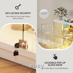Gurexl 47.2 W RGB Glass Display Case with 7+5 Lights Modes for Collectibles