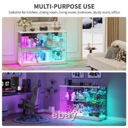 Gurexl 47.2 W RGB Glass Display Case with 7+5 Lights Modes for Collectibles