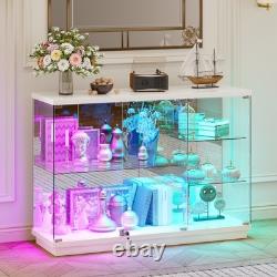 Gurexl 47.2 W RGB Glass Display Case with 7+5 Lights Modes for Collectibles