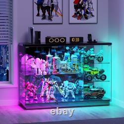 Gurexl 5-Tier Lockable Glass Display Case with 7+5 Lights Modes for Collectibles