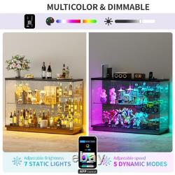 Gurexl 5-Tier Lockable Glass Display Case with 7+5 Lights Modes for Collectibles