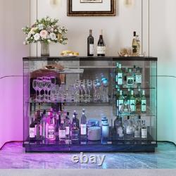 Gurexl 5-Tier Lockable Glass Display Case with 7+5 Lights Modes for Collectibles