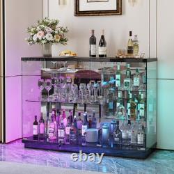 Gurexl 5-Tier Lockable Glass Display Case with 7+5 Lights Modes for Collectibles