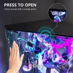 Gurexl Corner Curio Cabinet with RGB Lights, 65 Display Cases for Collectibles