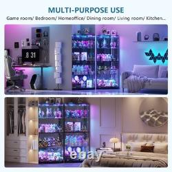 Gurexl Corner Curio Cabinet with RGB Lights, 65 Display Cases for Collectibles