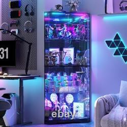 Gurexl Corner Curio Cabinet with RGB Lights, 65 Display Cases for Collectibles