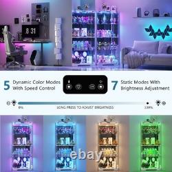 Gurexl Corner Display Cabinet with RGB Lights, Display Cases for Collectibles
