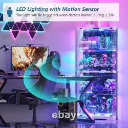 Gurexl Corner Display Cabinet with RGB Lights, Display Cases for Collectibles