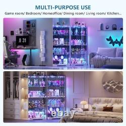 Gurexl Corner Display Cabinet with RGB Lights, Display Cases for Collectibles Gurexl Corner Display Cabinet with RGB Lights, Display Cases for Collectibles