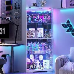 Gurexl Corner Display Cabinet with RGB Lights, Display Cases for Collectibles