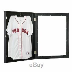 HOMCOM Wood Jersey Display Case Frame Shadow Box Football Baseball