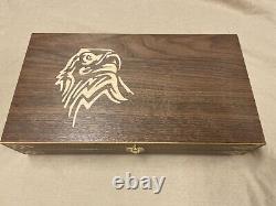 Hand Crafted light Eagle Solid wood Storage boxes, gun case, display box