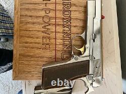 Hand Gun Presentation Case Wood Display Box fits Browning High Power-custom Oak