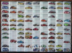 Handcrafted fWall Display for Matchbox Hot Wheels 164 108 cars White with Walnut
