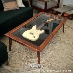 Handmade Walnut Modern-Style Shadow Box Guitar Display Case Coffee Table