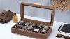 Handmade Walnut Watch Box For Men Glass LID Watch Display Box Custom Watch Case