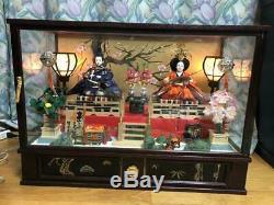Hina doll displayed at Girls Festival imperial palace glass case music box