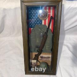 Hobby Lobby Army Marine Corps WW2 Memory Box Glass Display Case