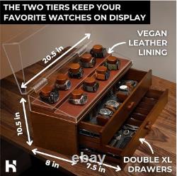 Holme & Hadfield Prime 17 Slot Wooden Watch Display Case Large Watch Box Fathers