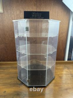 Hudson Pewter Display Case 4 Tier acrylic Case Spinning 21x 15
