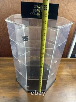 Hudson Pewter Display Case 4 Tier acrylic Case Spinning 21x 15