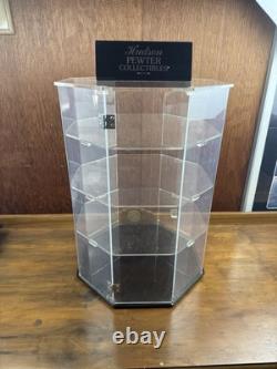 Hudson Pewter Display Case 4 Tier acrylic Case Spinning 21x 15