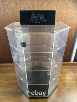 Hudson Pewter Display Case 4 Tier acrylic Case Spinning 21x 15
