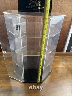 Hudson Pewter Display Case 4 Tier acrylic Case Spinning 21x 15