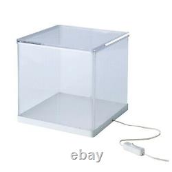IKEA SYNAS 9 LED Lighted Clear Acrylic Display Case Box with Lid Dust Proof NEW
