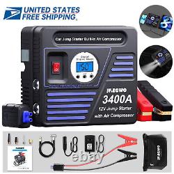 JF. EGWO 8-in-1 150 PSI Air Compressor 30000mAh Jump Starter Box Digital Display