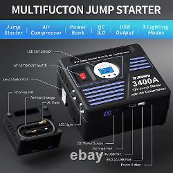 JF. EGWO 8-in-1 150 PSI Air Compressor 30000mAh Jump Starter Box Digital Display