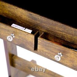 Jewelry Cabinet Stand Armoire Box Lockable Organizer Full Length Mirror WithLED