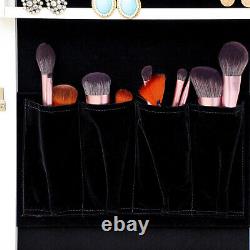 Jewelry Cabinet Stand Armoire Box Lockable Organizer Full Length Mirror withLED US