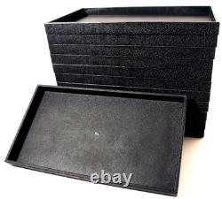 Jewelry Display Case Carrying 12 Trays 12 Black Velvet Pads Inserts Organizer